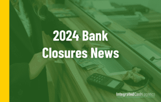 Bank Countertop with text over the top that reads: 2024 Bank Closures News