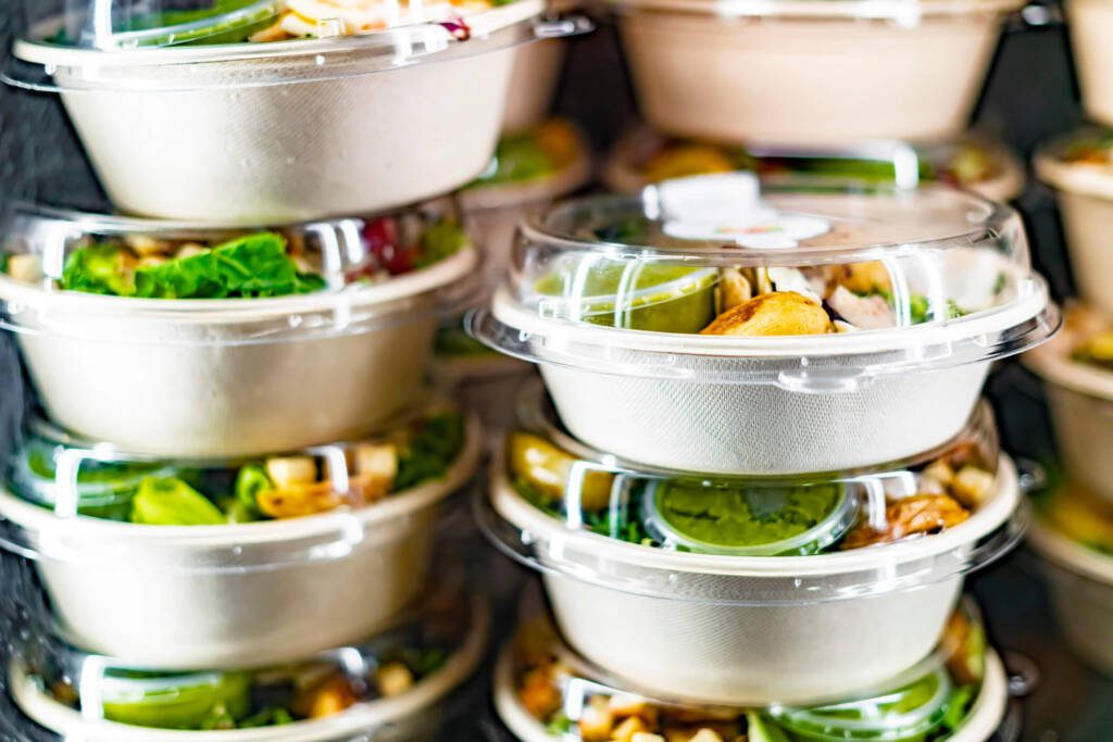 convenience store food stored in sustainable packaging