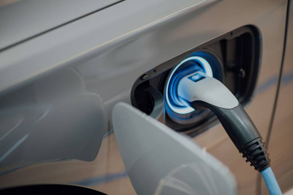 an ev charging station at a convenience store